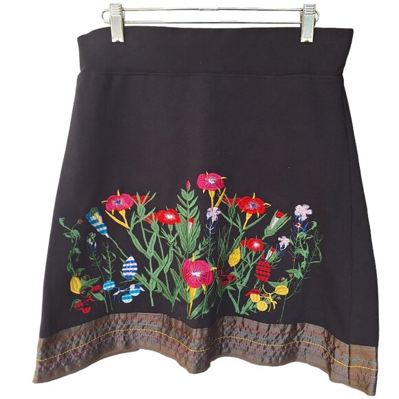 Desigual Embroidered Spring Flower Garden Skirt Size S - Picture 1 of 7